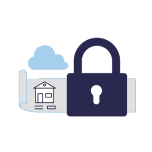 Graphic illustration of lock protecting Construction Documents